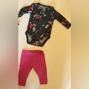 Carter’s girls onsie and pants set newborn pink